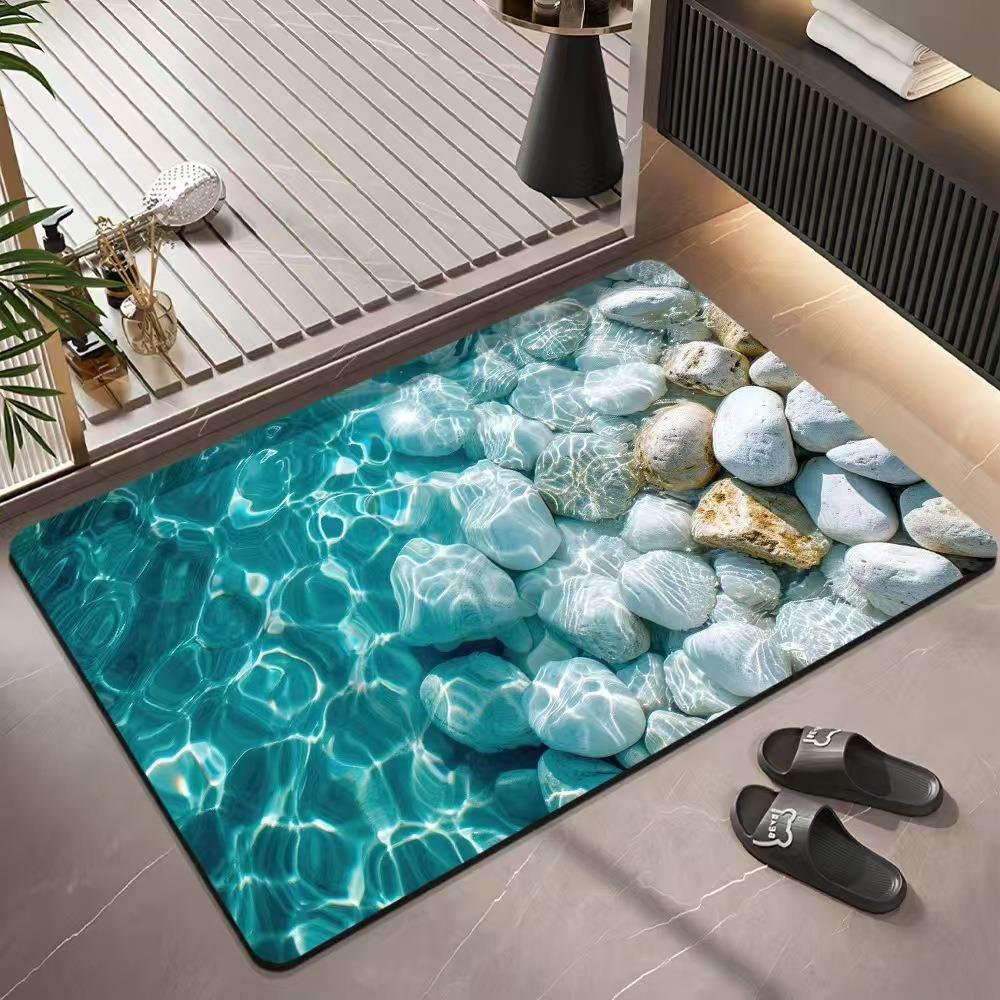 Europe Style Cobblestone Simulation Carpet Living Room Sofa Bedroom Study Kitchen Entrance Rug Non-slip 3D Effect Home Decor Mat