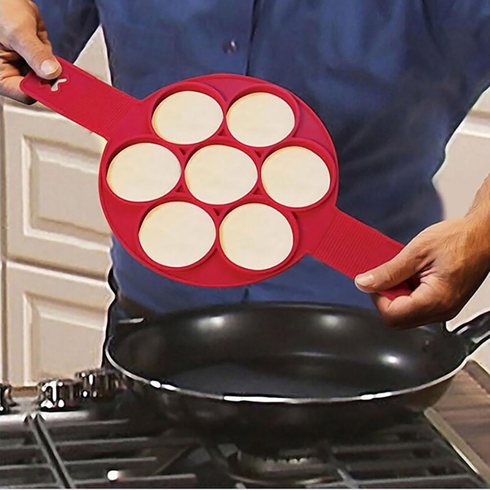 7 Hål Silikonform Pannkakstillverkare Nonstick Äggringstillverkare Kök Bakning Matlagningsform Matlagning