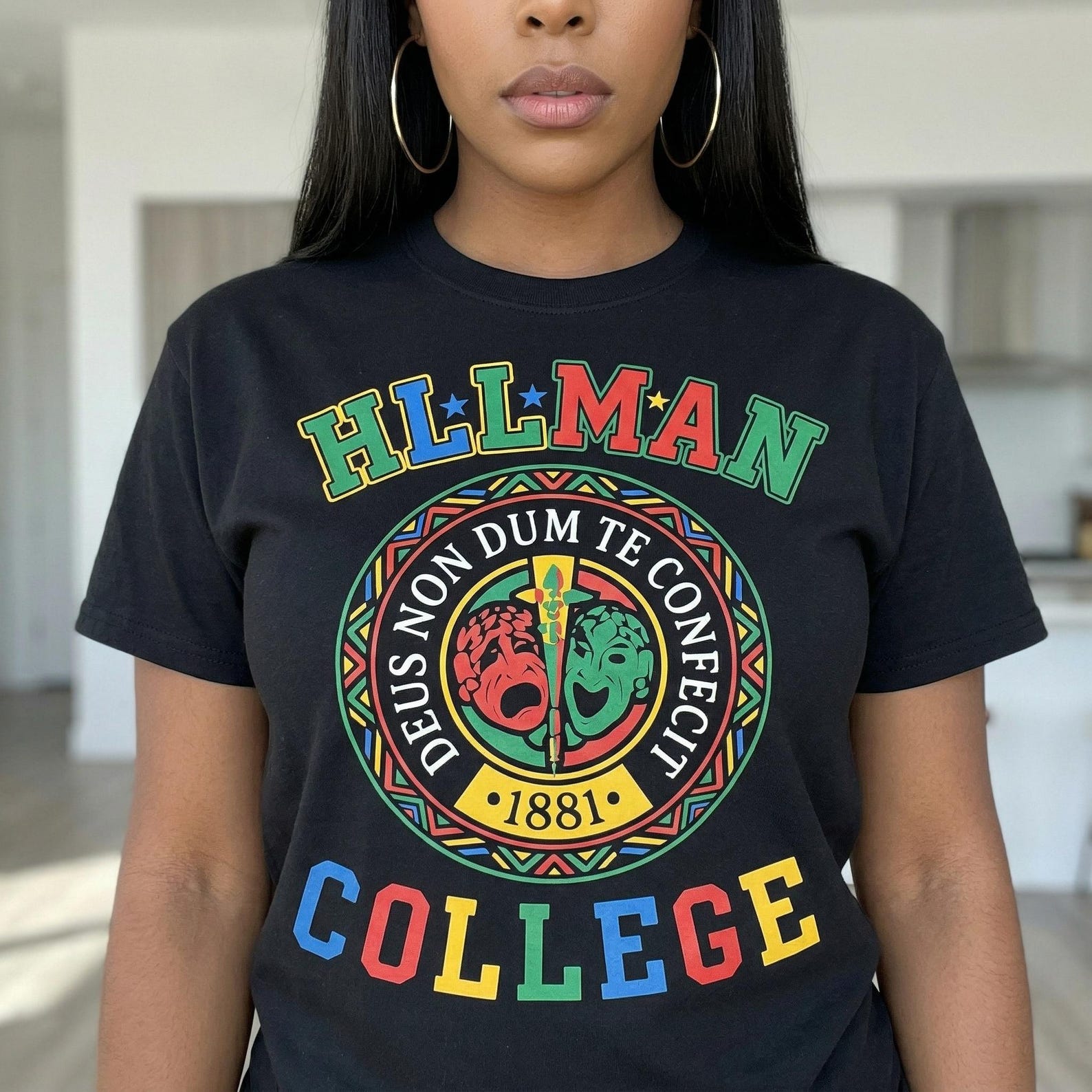 Hillman College Logo Tee | Retro 90s Collegiate Shirt L