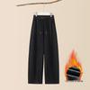 2025 Autumn/Winter Women's Woolen Curved Blade Wide-Leg Pants, Plus Velvet, Thick, Comfortable, Skin-Friendly, Casual Banana Pants