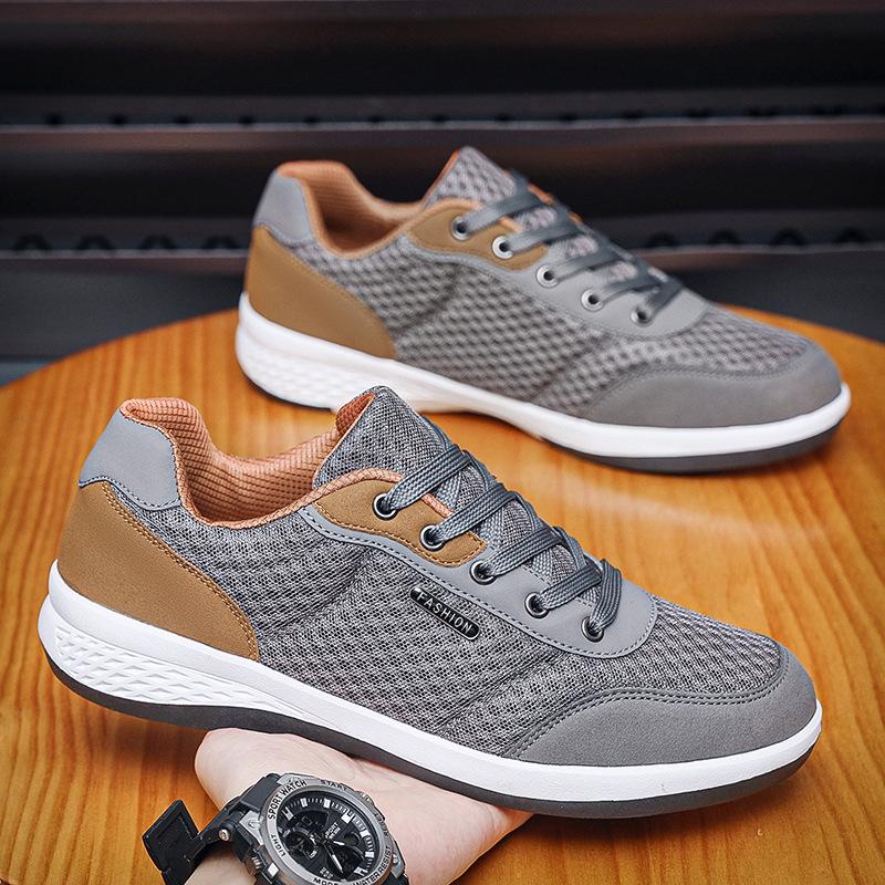 Fashion Men's Sports Casual Shoes 2024 New Comfortable Mesh Breathable Vulcanzed Shoes Running Lace-up Men's Tennis Shoes Plus Size 46