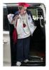 Girls' Striped Color Block Stand Collar Hoodie Cardigan - Casual Loose Fit Spring/Autumn Jacket