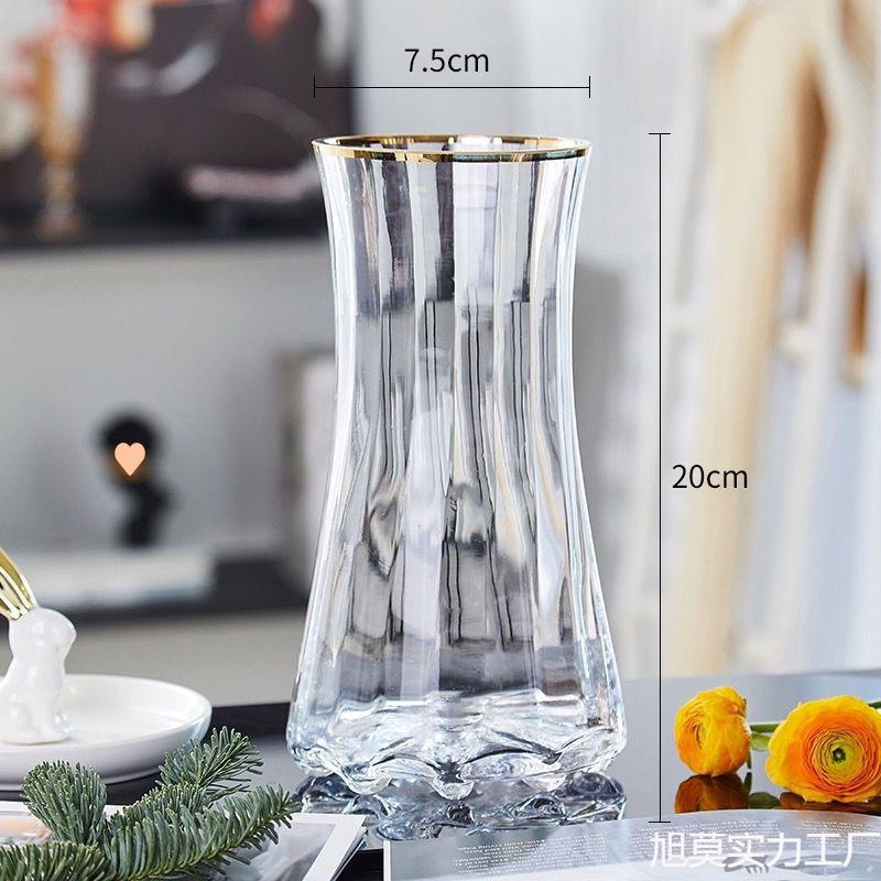 Light Luxury Nordic Glass Vase for Hydroponic Lily Flower Arrangement