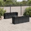VidaXL Garden Lounge Set 9 Pcs with Cushions Black Wicker 3217305