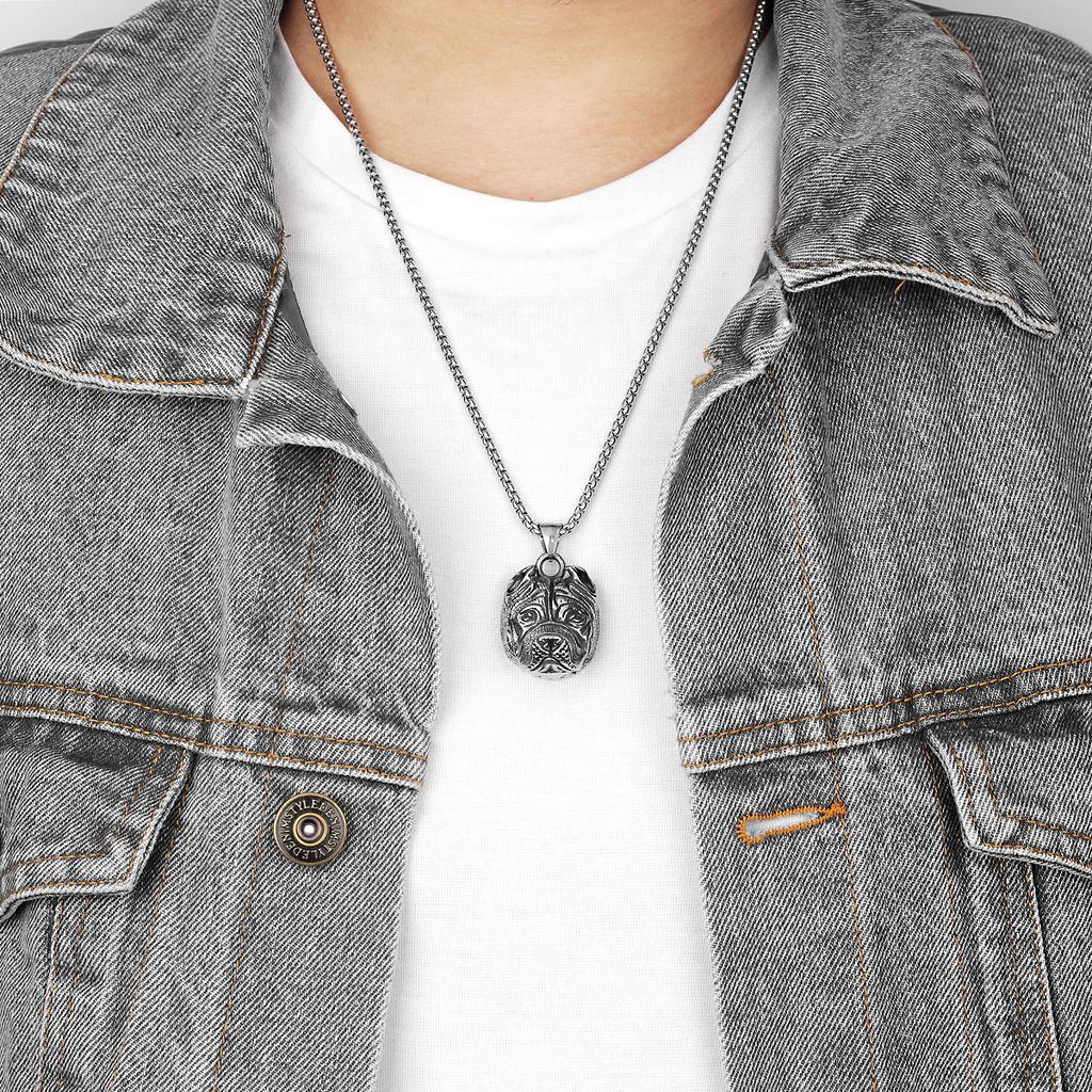Bull Dog Tier Edelstahl Herren Halsketten Anhänger Kette Punk Hip Hop für Freund Männlich Schmuck Kreativität Geschenk Großhandel