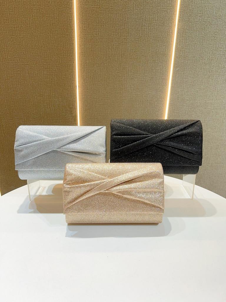 Elegant Polyester Evening Clutch Bag With Magnetic Closure For Formal Events