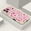Full Screen Peach Blossoms Floral Case For iPhone 17 Pro Max Funda Shockproof Bumper Cover For iPhone 16 Pro Max 15 14 13 12 11 Air 16E