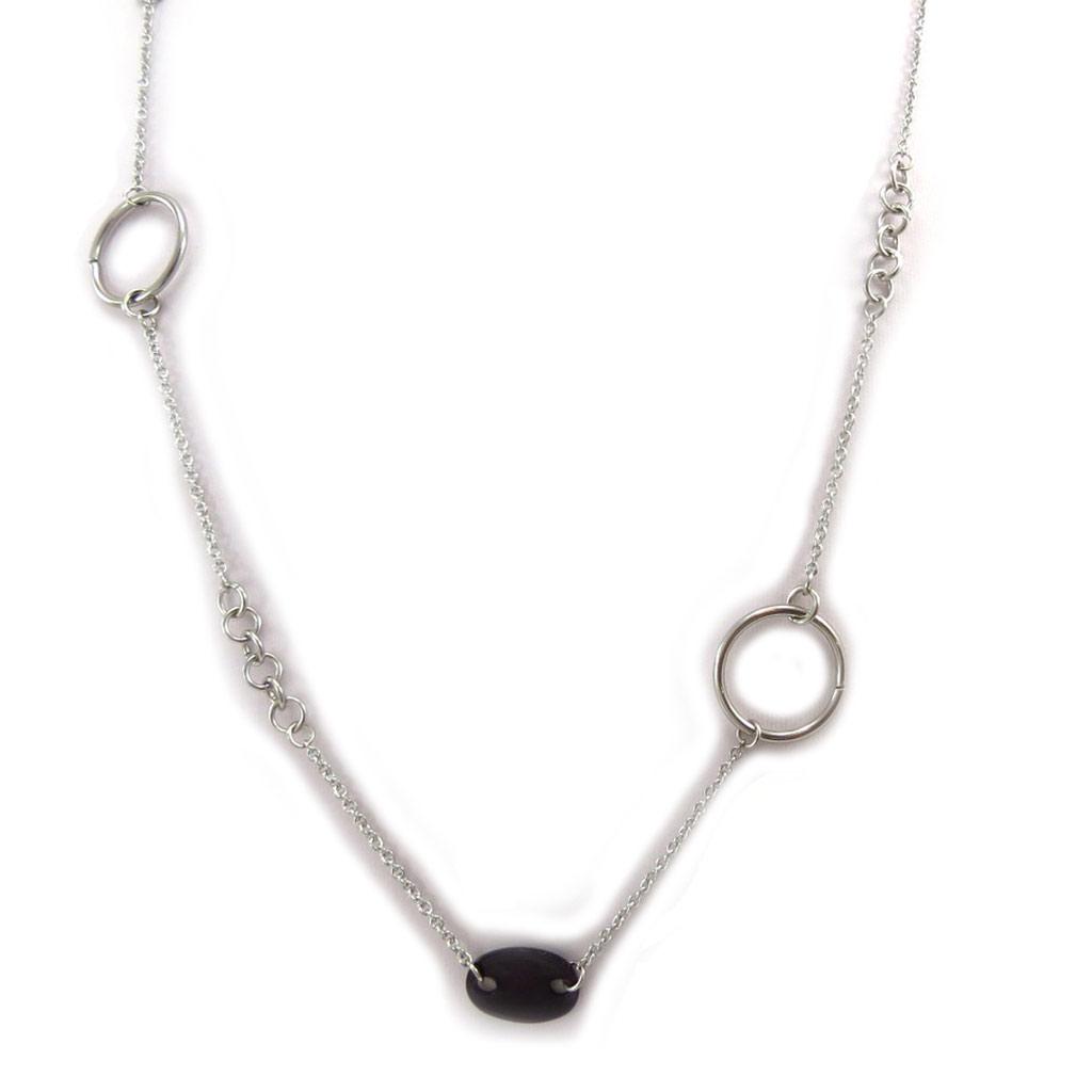Les Trésors De Lily [K0743] - Ruthenium Steel 'Choreography' Necklace