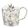 Tea Cup Stand with Side Handle, Metal Cup Rest for Tea Table Service and Office Beverage Counter Routine Daily