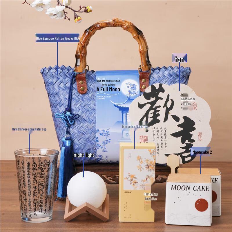 Mid-Autumn Festival Calligraphy Cup Gift Set Moon Full Human World 04