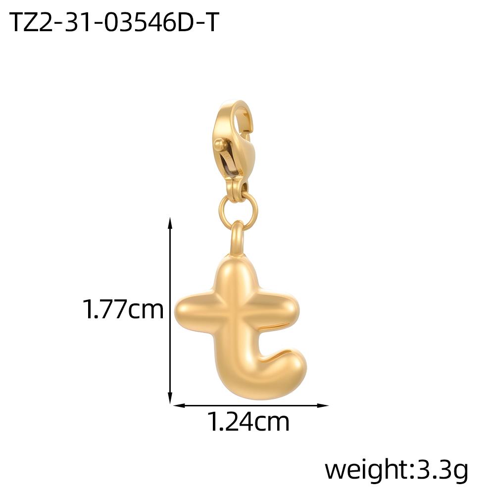 CARLIDANA 3PCS Bubble Letter Jewelry Pendant A-Z Stainless Steel Lobster Clasp Gold Color Bracelet Alphabet Charms Accessories