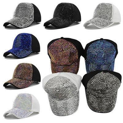 Fashion Adjustable Luxury Rhinestones Baseball Caps Sunscreen Hats Shiny Sequins Cap Baseball Hats