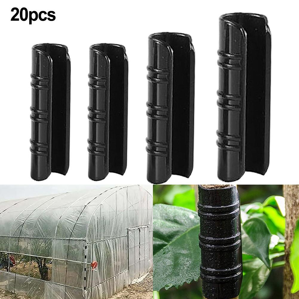 20 Pcs Clamp Connectors Greenhouse Frame Abs Black