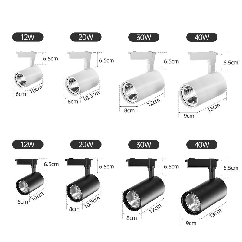 Whole-Set Led Track Light Spotlights 220V COB Track Lamp 12W 20W 30W 40W Spot Led Rail Lighting For Shop Living Room Lamp