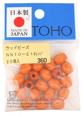 TOHO Handwerkskunst Heimische Holzperlen Außendurchmesser ca. 8 x 10 mm Größe ca. Orange 20 Stück (Loch 3mm) NN10-21