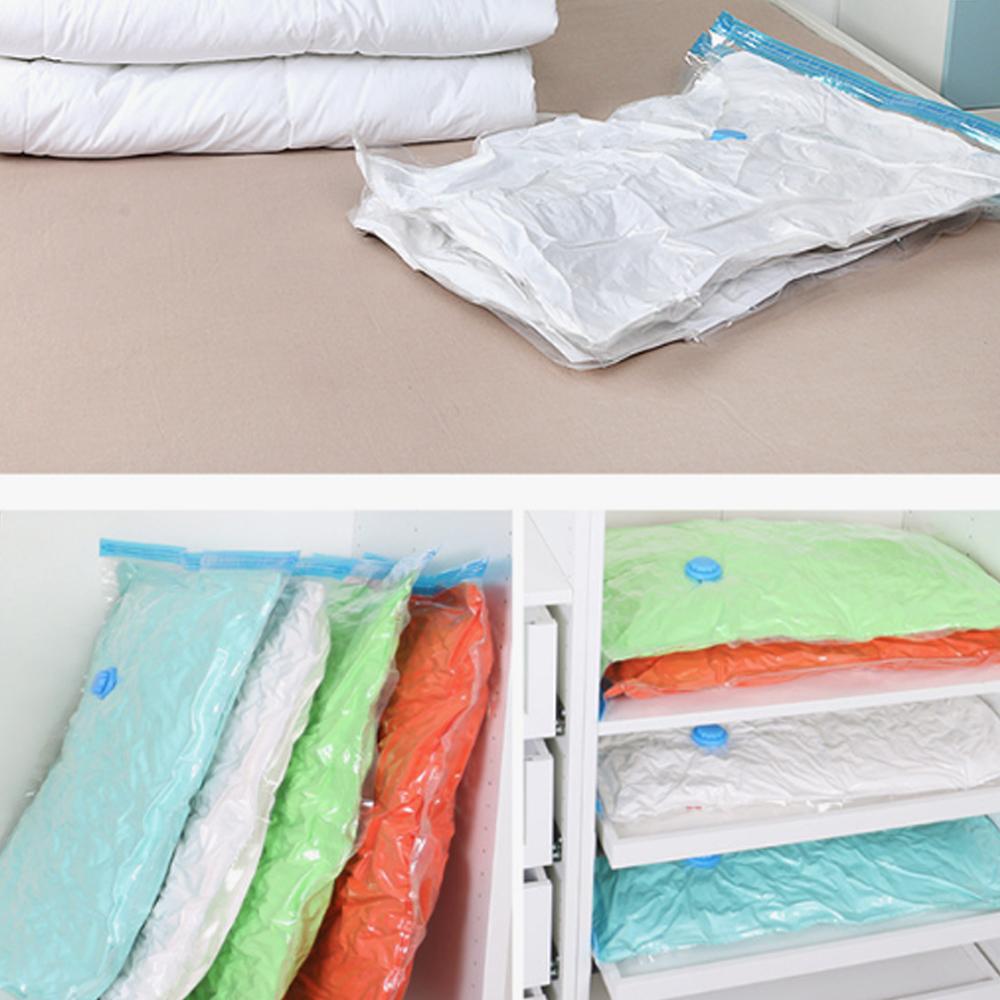 5pcs Vacuum Storage Bags,Transparent Sealed Compressed Bag with Pump,Travel Space-Saving Dustproof Storage Organiser for Clothes