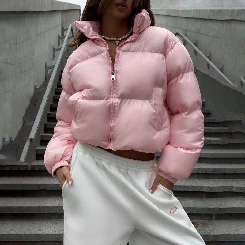 Womens Short Puffer Jacket Warm Cotton