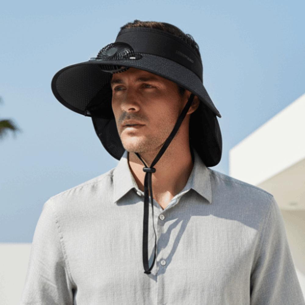 Long-lasting Rechargeable Fan Hat Portable Wide Brim Fan Hat Fishing Sun Shading Cap  Travel