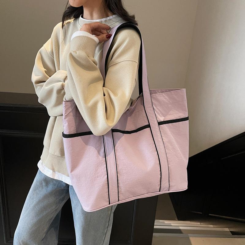 Canvas tote bag women's multi-pocket design large capacity women's handbag shoulder bag travel bag sports yoga bag