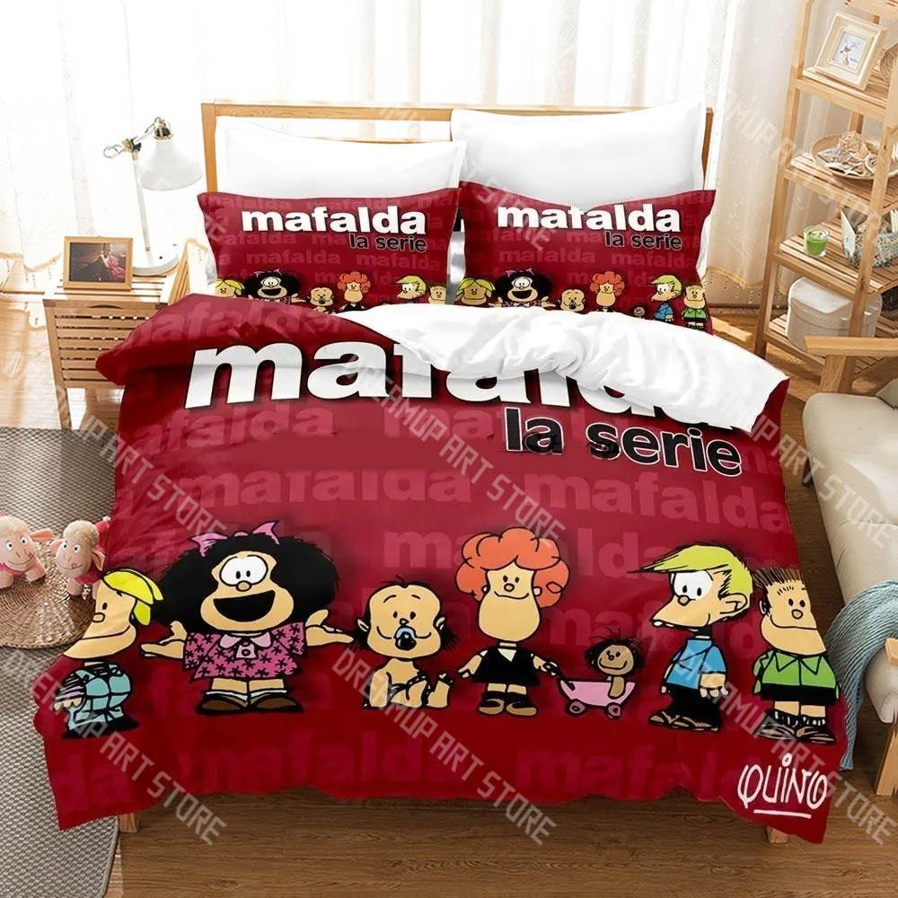 3D Printed M-Mafalda Manga Bedding Set for Boys Girls Duvet Cover Pillowcase Twin Queen King Full Single Double Sizes