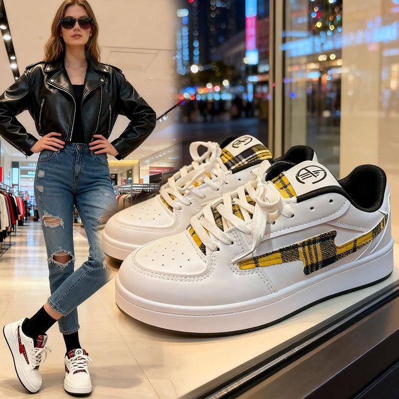 Men's and women's bread shoes spring and autumn new Hong Kong style versatile student sports leisure mandarin duck board shoes