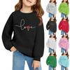 Kinder Langarm Lockerer Pullover Buchstabenaufdruck Rundhals Sweatshirt