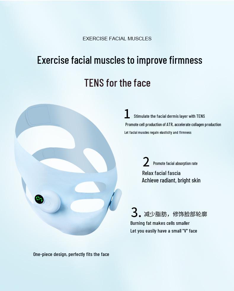 EMS Slimming V-Face Massager: Facial Lifting & Firming Device to Improve Masseter Muscles & Nasolabial Folds.