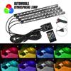 LED Car Music Light Strip 9/48LEDs USB Smart Bluetooth Remote Control Waterproof Multi-color RGB Car Interior Atmosphere Light Strip