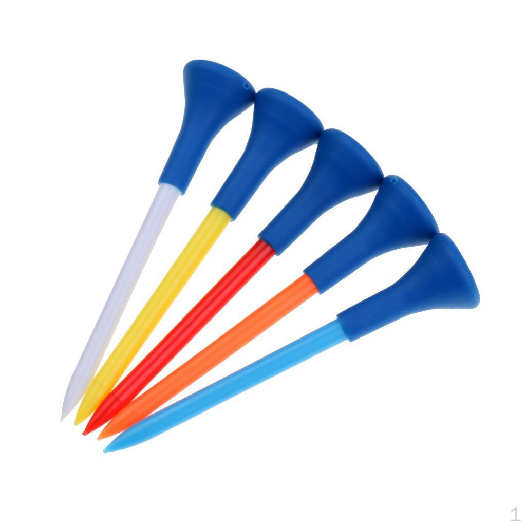 

5 шт., 70 мм, прочные пластиковые профессиональные футболки для гольфа, резиновые, разные цвета