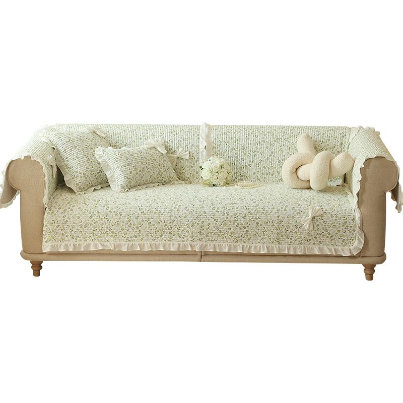 Girly Cotton Sofa Cushion, All-season Universal Non-slip Cushion, New Sofa Cover, Full Cover Cloth
