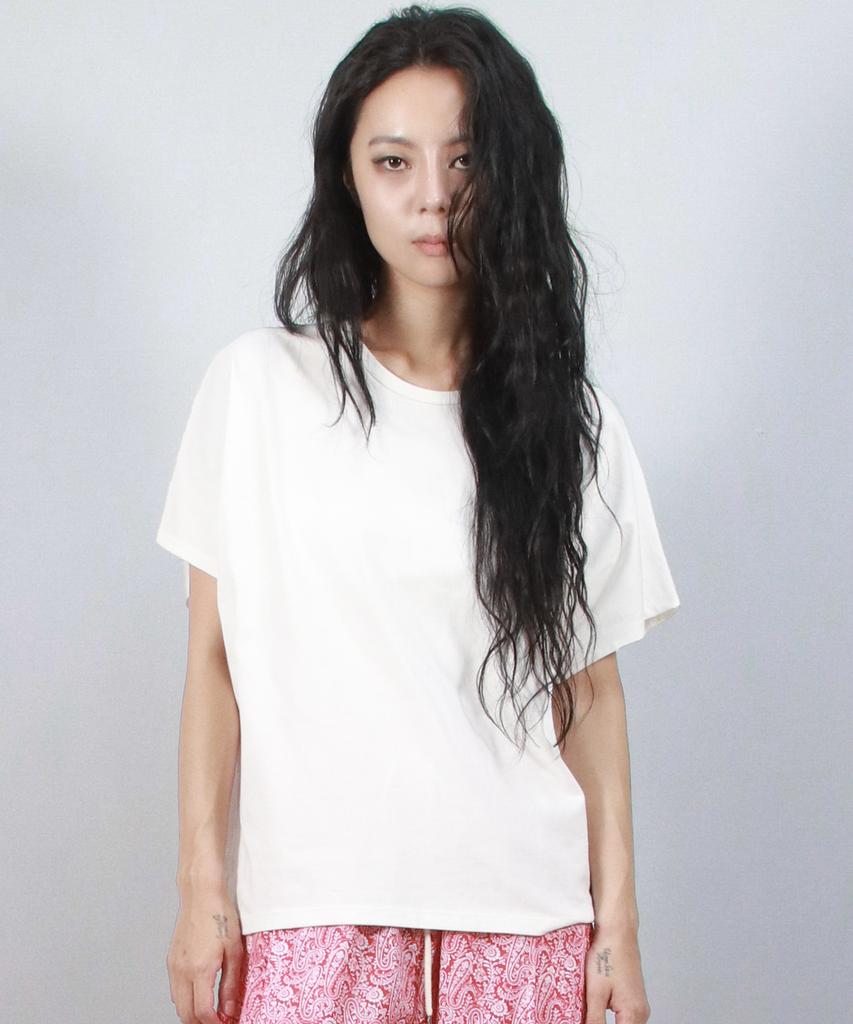 Deumakeu Standard Fit Solid French T-Shirt White