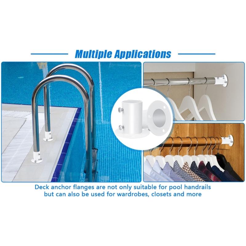 4pack Easyly Install 1.5 In Flanges Base Universals Fit Pool Poles Mount Quicks Setups Durability Construction