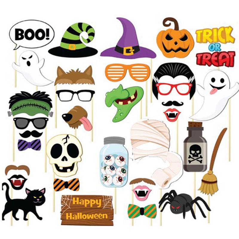 Halloween Ghost Festival Party Mask & Pumpkin Bat Photo Props