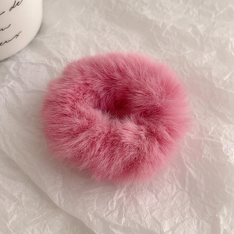 Plush Woolen Hair Tie - Women's Autumn/Winter Dopamine Style Hair Accessory