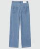 DECET [Summer Linen-Like] Linen Like Mid Rise Wide Jeans Dcpt039Blue