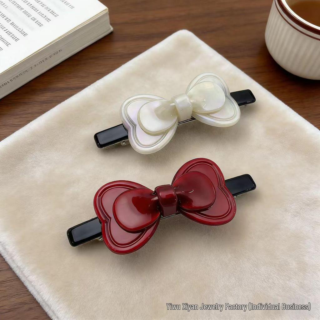 High-End Versatile Girly Bow Acetate Hair Clip for Half-Up Hairstyles