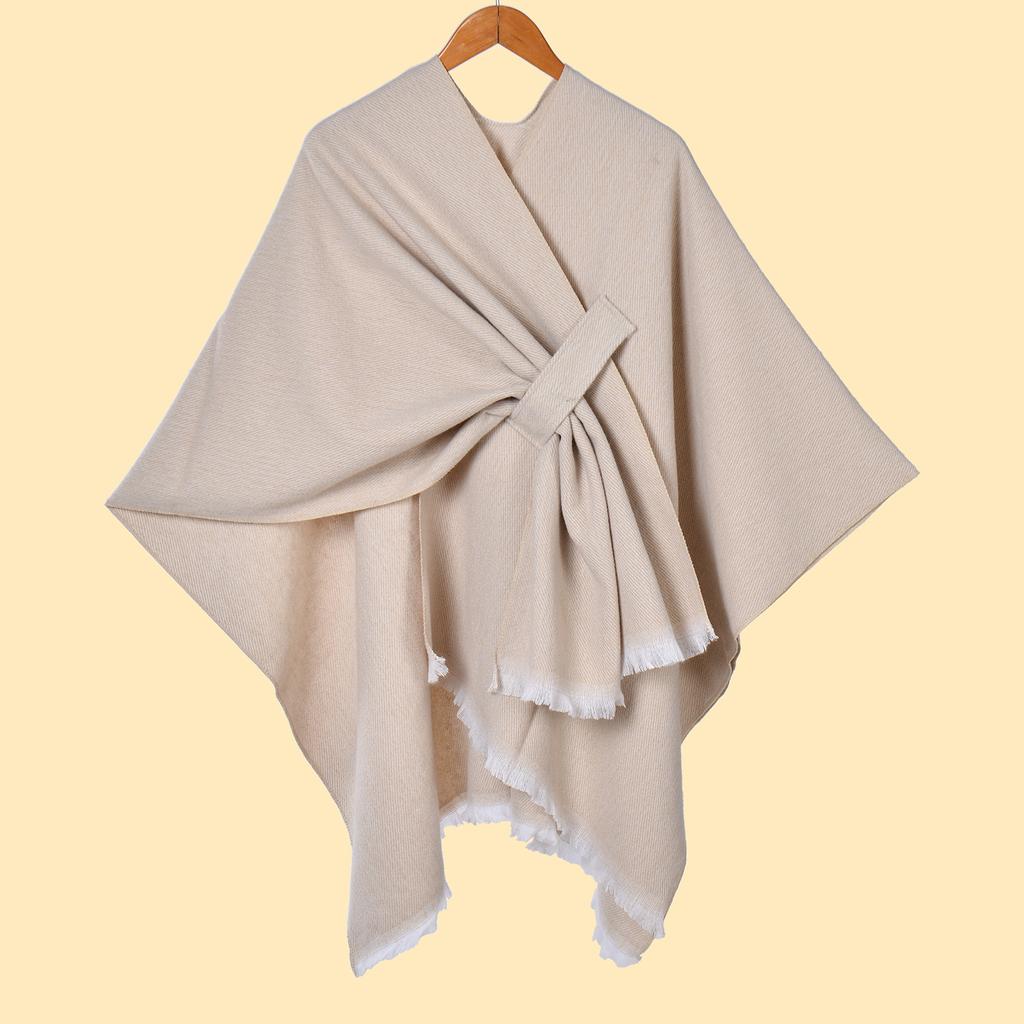 Ladies' Fashionable Warm Cloak, Double-sided Solid Color Slit, Imitation Cashmere, Draped Over Shawl