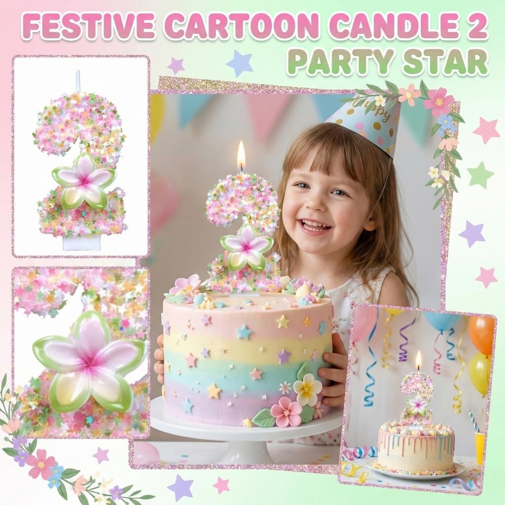 Fashion Cartoon Creative Birthday Candles Party Digital Candles