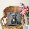 Cute Blue French Bulldog Puppy Pillowcase, Realistic Pet Art Cushion Cover, Home Decor for Sofa Pillow insert not included