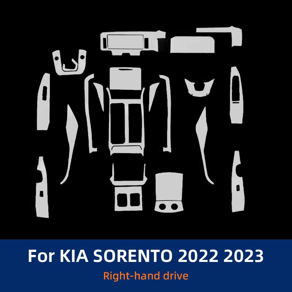 Car Interior TPU Protector Anti-scratch Film For Kia Sorento -23 Auto Protective Transparent Anti-tear Stickers Accessories RHD