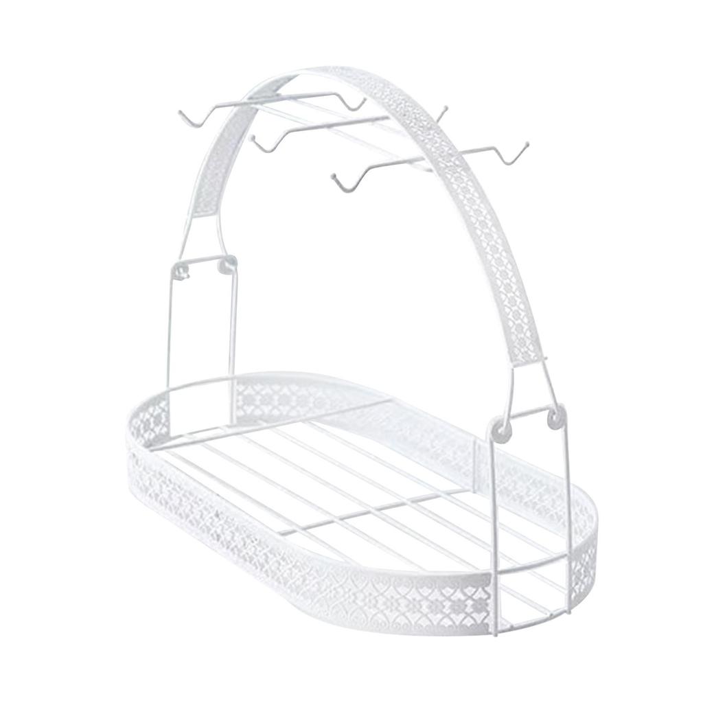 Metal Coffee Cup Stand Organizer Mug Holder Rack Space Saving Cup Cleanup Shelf Kitchen Countertop Display
