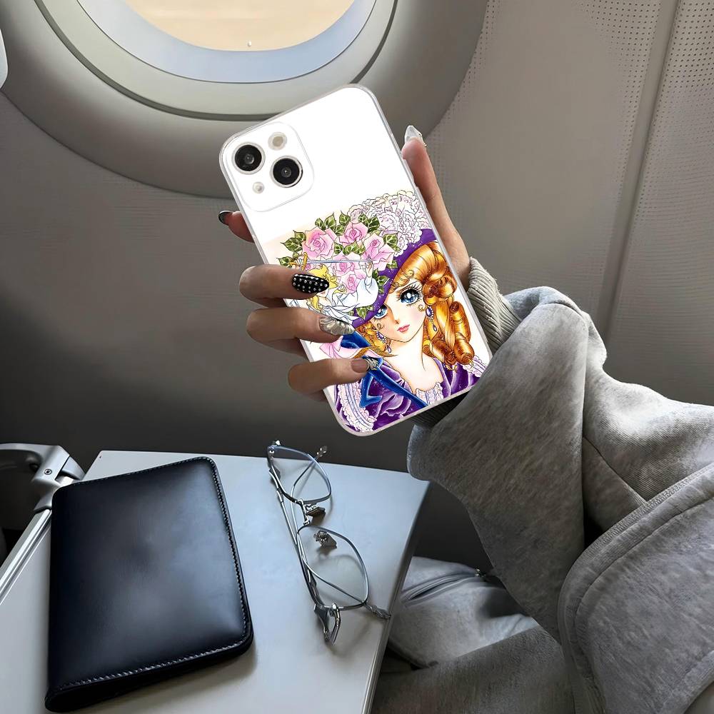 Rose Of V-Versailles Lady Oscar For IPhone 17 16 15 14 13 12 Mini 11 Pro Max Transparent Case iPhone 14