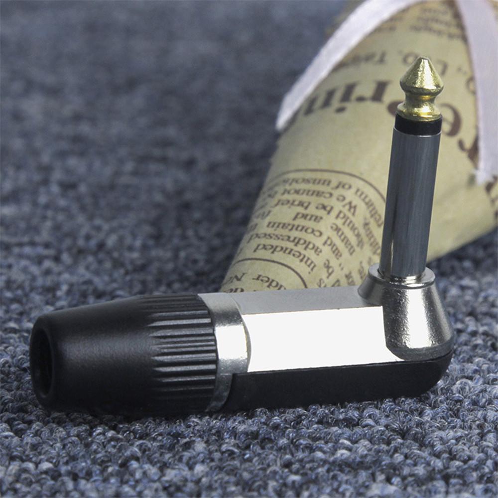 6.35mm 90 Degree Right Angle Male Plug Mono/Stereo 6.3mm Guitar Wire Connector Audio Microphone Effects Mixer MIC 6.35 Adapter