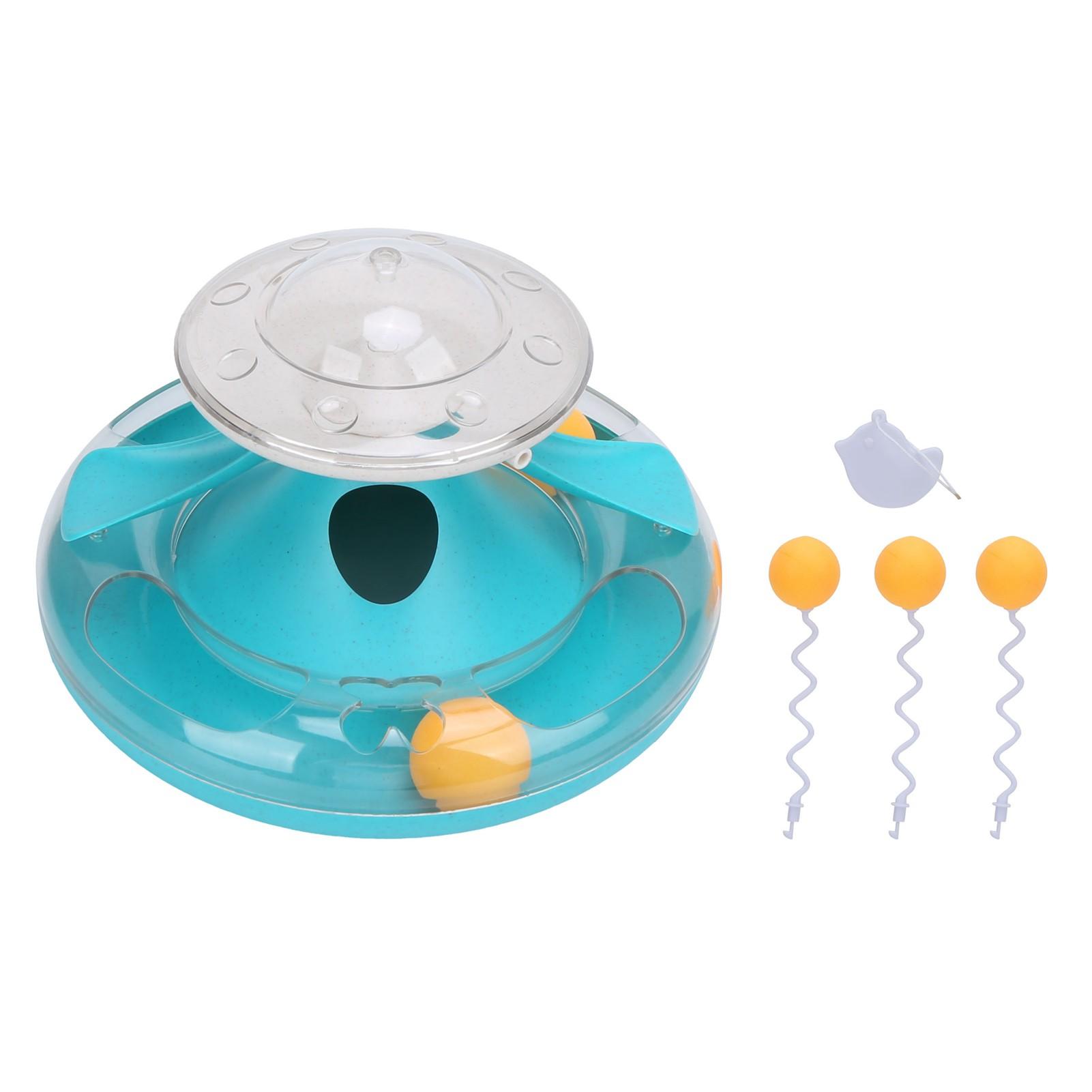 Cat Turntable Leakage Toy Tracking Puzzle Food Dispensing Toy for Indoor Kittens