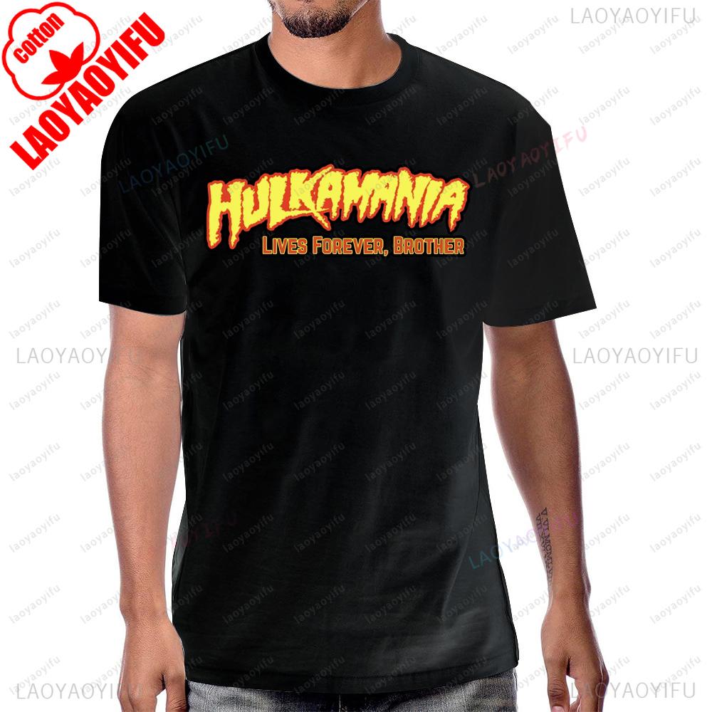Hulkamania Hulk-Hogan Hölle RIP Legenden sterben nie 1953-2025 Gedenk-T-Shirt Harajuku Streetwear Lässig Wrestler-Fans T-Shirt