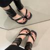Summer heightening boots women's thin wedge heel short boots 2025 new toe cover toe Roman hollow pile cool boots