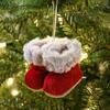 Plush/Cloth Christmas Boots Pendant Decorative Plush Christmas Tree Pendant  Festival Party