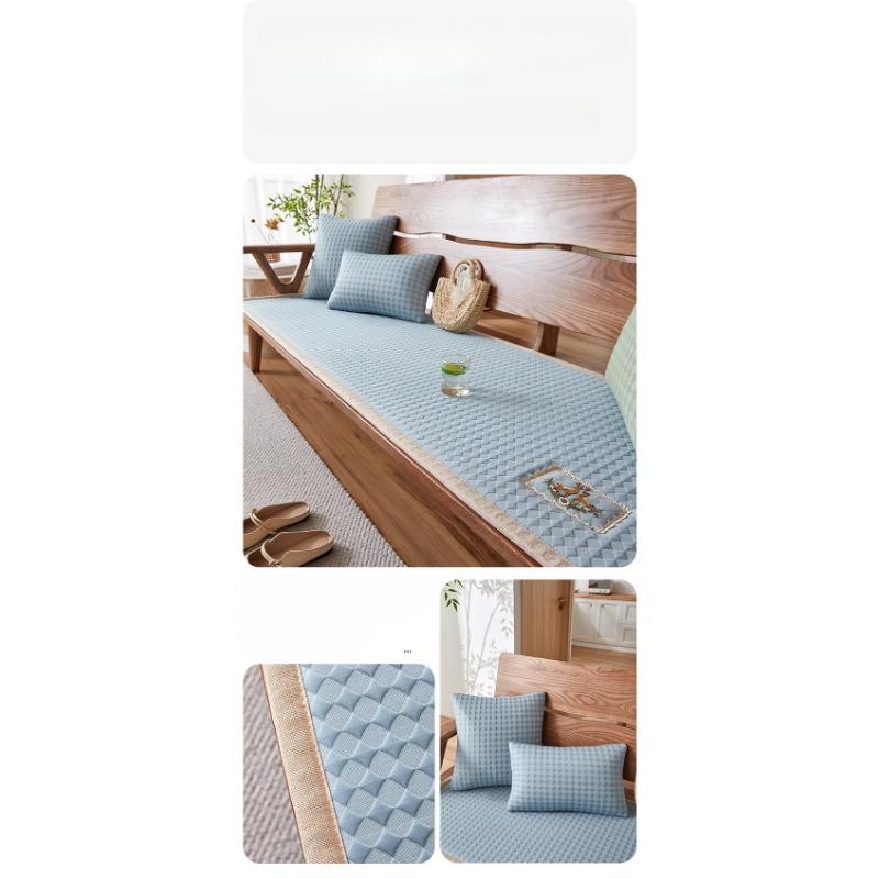 

Chinese Ice Silk Sofa Cover Cool Bamboo Mat Summer Non-Slip Cushion Solid Wood Sofa Protector 50*50cm