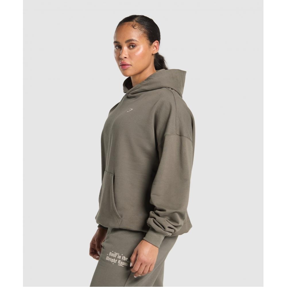 Gymshark Built In The Weight Room Hoodie Camo Brown B2b2h Nby9