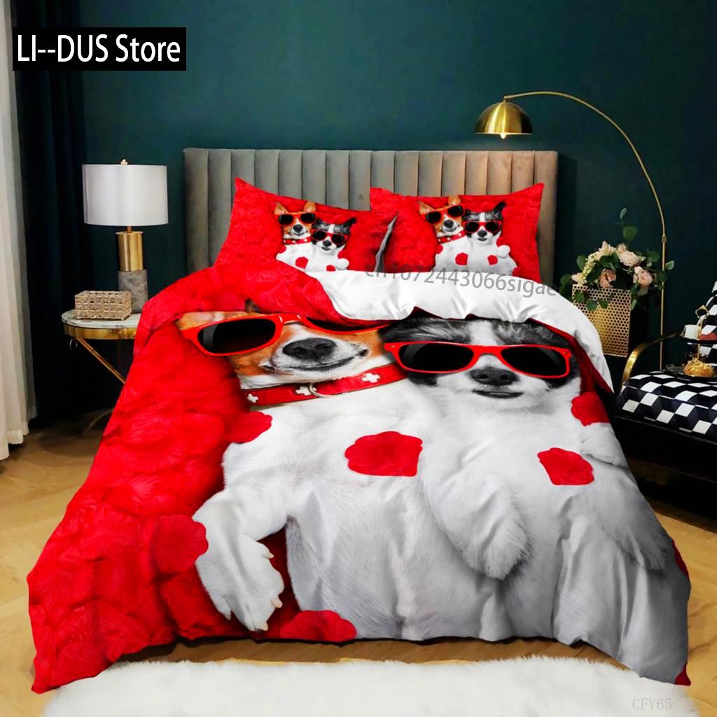 

Comforter Dog King Police Dept Dog Bedding Set Cool Style Animal Theme Comforter For Kids Boys Polyester Comforter (quilt)-EU Single(135*200cm)3pcs
